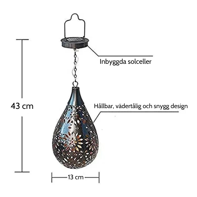 Hängande Solcellsdriven Utomhuslampa
